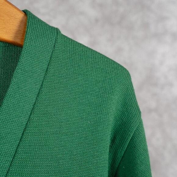 Vintage 100% Virgin Wool Cardigan | Whiting Los Angeles | Green Cardigan | Retro - Picture 4 of 5